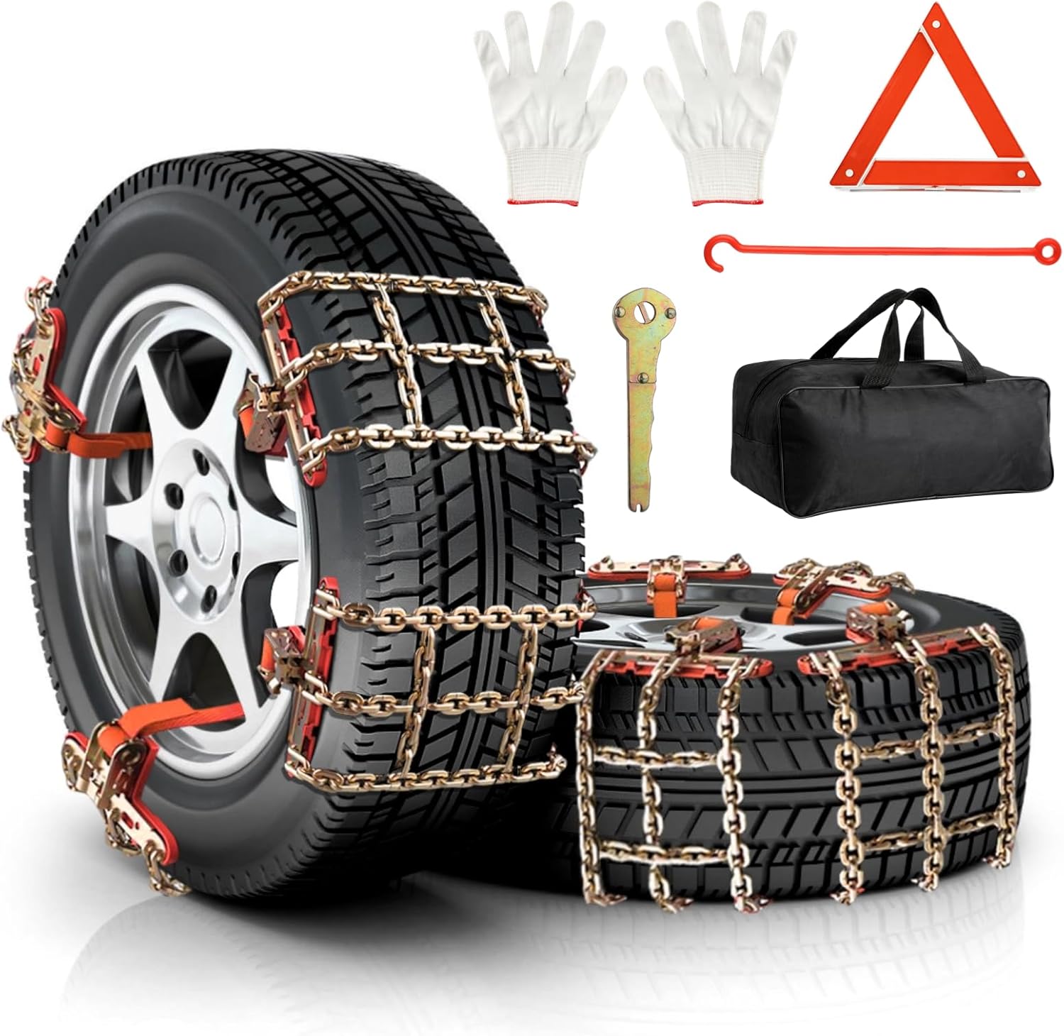 8 Pcs Tire Snow Chains, Anti Slip Car Snow Chains for Snow