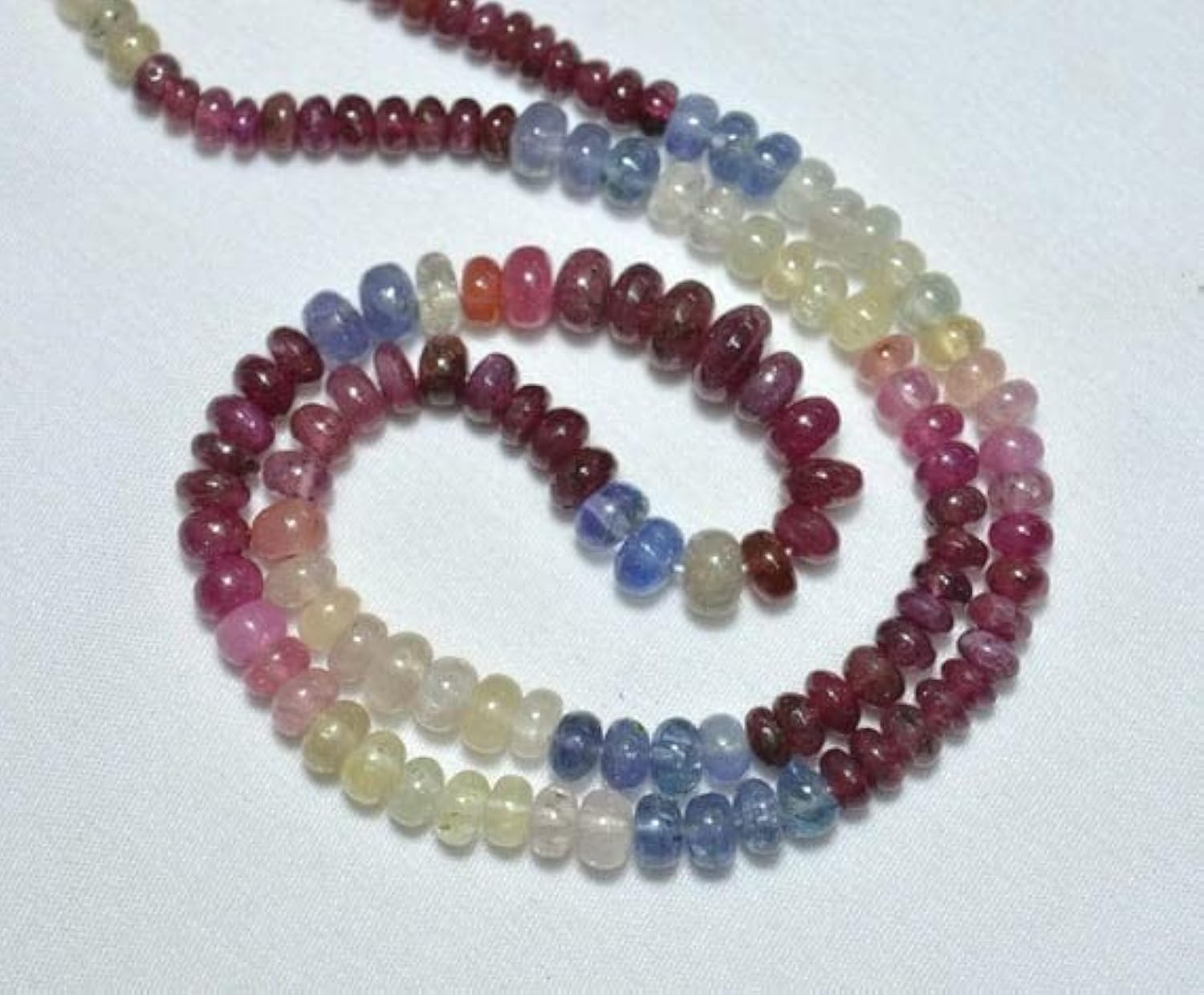 Perles saphir multicolores lisses en rondelle de haute qualité pour la création de bijoux précieux