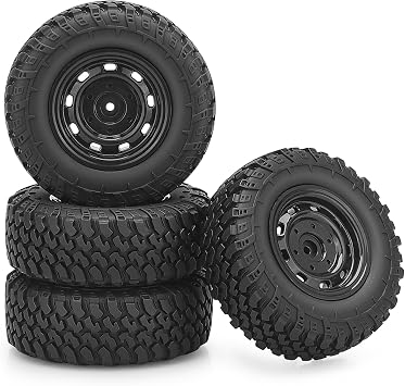 RC Wheels and Tires, daitoku 5mm Hex Off-Road RC Car Tires for MN99S MN98 1/16 WPL C24 B36 JJRC Q60