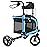 WALK MATE 3 Wheel Rollator Walker with Seat for Slim Seniors, Padded Backrest Lightweight Foldable Walker Ideal for Elderly, 8 Inch Tri-Wheel Modern Mobility Walking Aid Aluminum, Blue