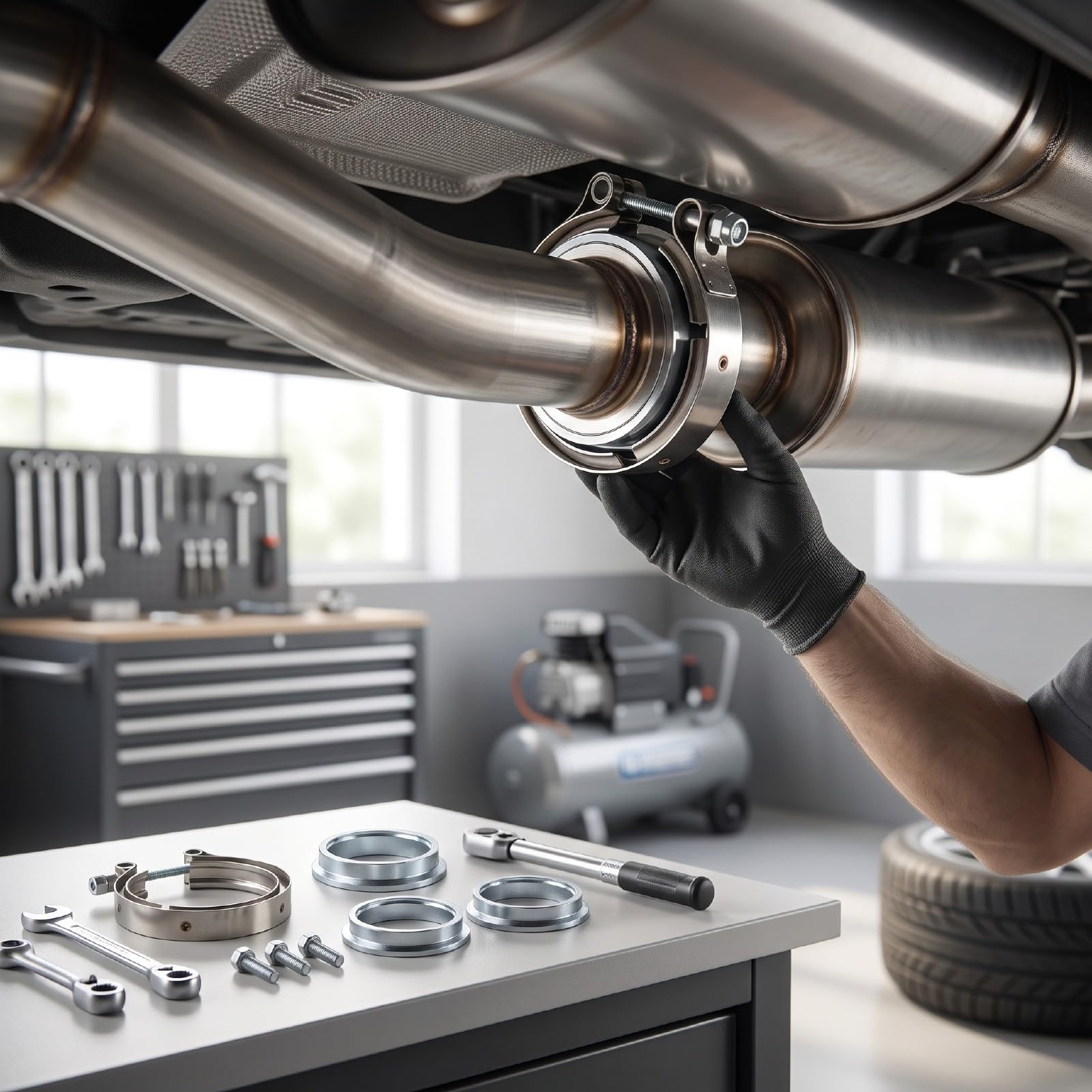 Cryfokt Auspuffschelle V Band Klemme 2,5 Zoll 63 Nm for Abgasanlage