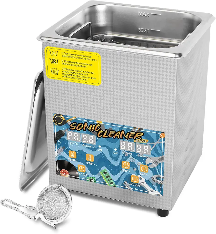 KECOOLKE 2.2 L Ultraschallreiniger mit großer Kapazität mit 60W Leistung 100W Heizung und Zeiteinstellung Edelstahl Professioneller Schallreiniger für die Reinigung Werkzeug Uhr Gläser