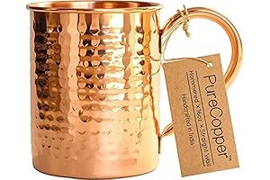 12oz Hammered Pure Copper Thick Straight Wall Mugs - For Moscow Mule