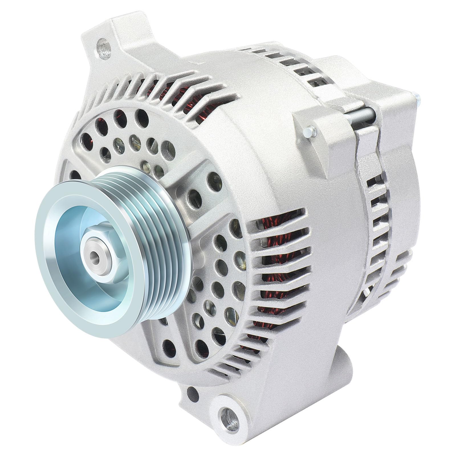 SCITOO Alternator Fit for Ford for Mustang 1994-2000,for Ford for Thunderbird 1994-1997,for Mercury for Cougar 1994-1997- 12V 130Amp CW S6 Pulley Class, Replace OE# 7771