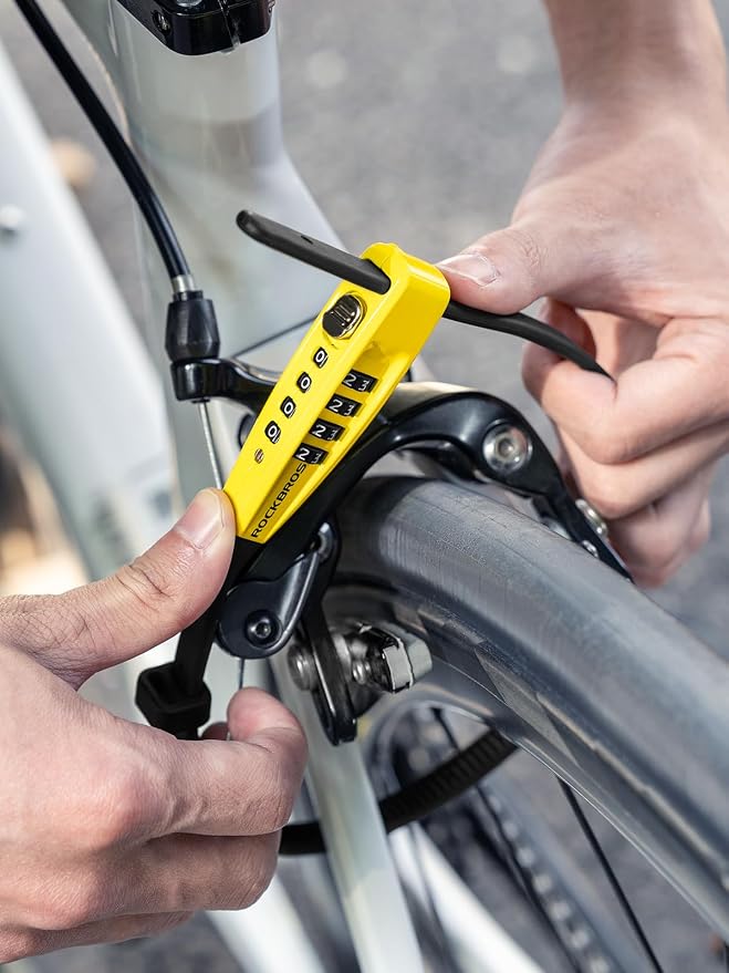 Candado de cable para bicicleta ROCKBROS 20.5 pulg combinación 4 dígitos miniatura 2