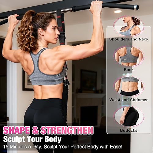 Miniatura 2 de Bandas de resistencia resistentes con asa, cómodas patas de tela reposamuñecas, entrenamiento de cuerpo completo, gimnasio en casa para mayor