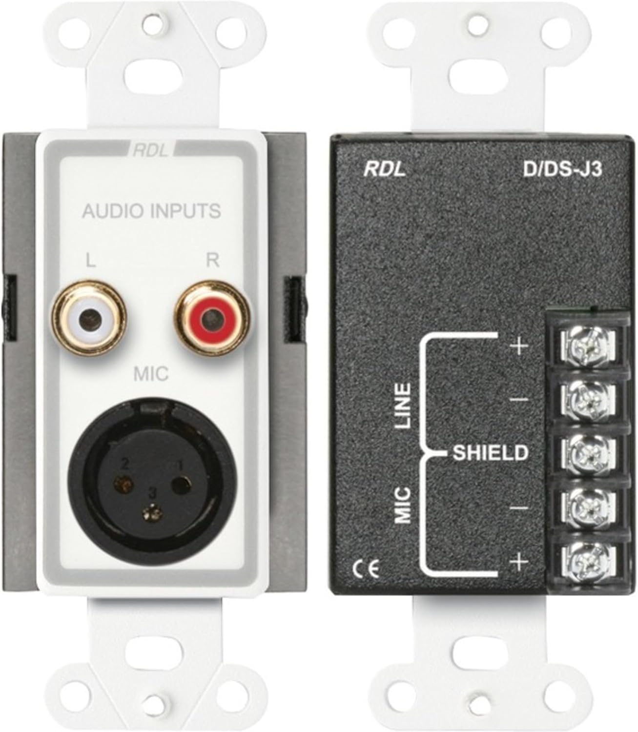 RDL D-J3 Mic/Line Input Panel with RCA, XLR and Terminal Output