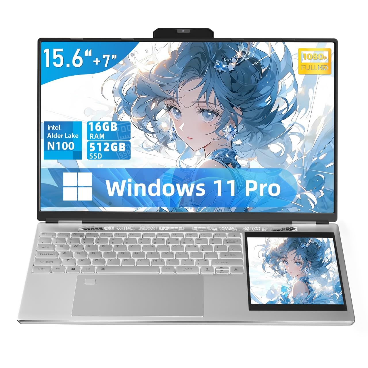 Amazon.co.jp: ノートパソコン 15.6インチ1920*1080 IPS&+7インチ