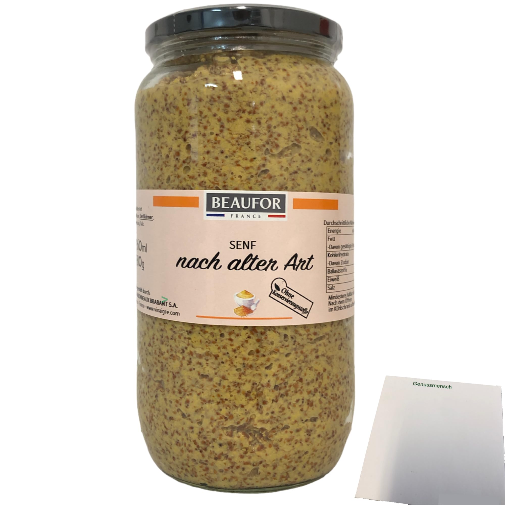 usy Bundle für Beaufor Senf nach alter Art 6er Pack (6x960ml Glas) + usy Block