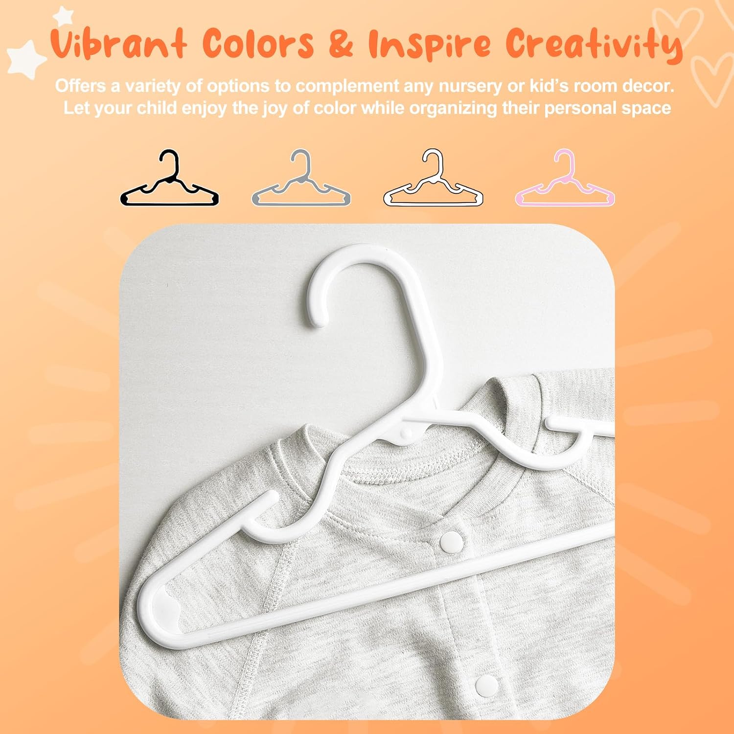 HOUSE DAY White Baby Hangers 20 Pack, Sturdy 11.5" Kids Hangers for Closet