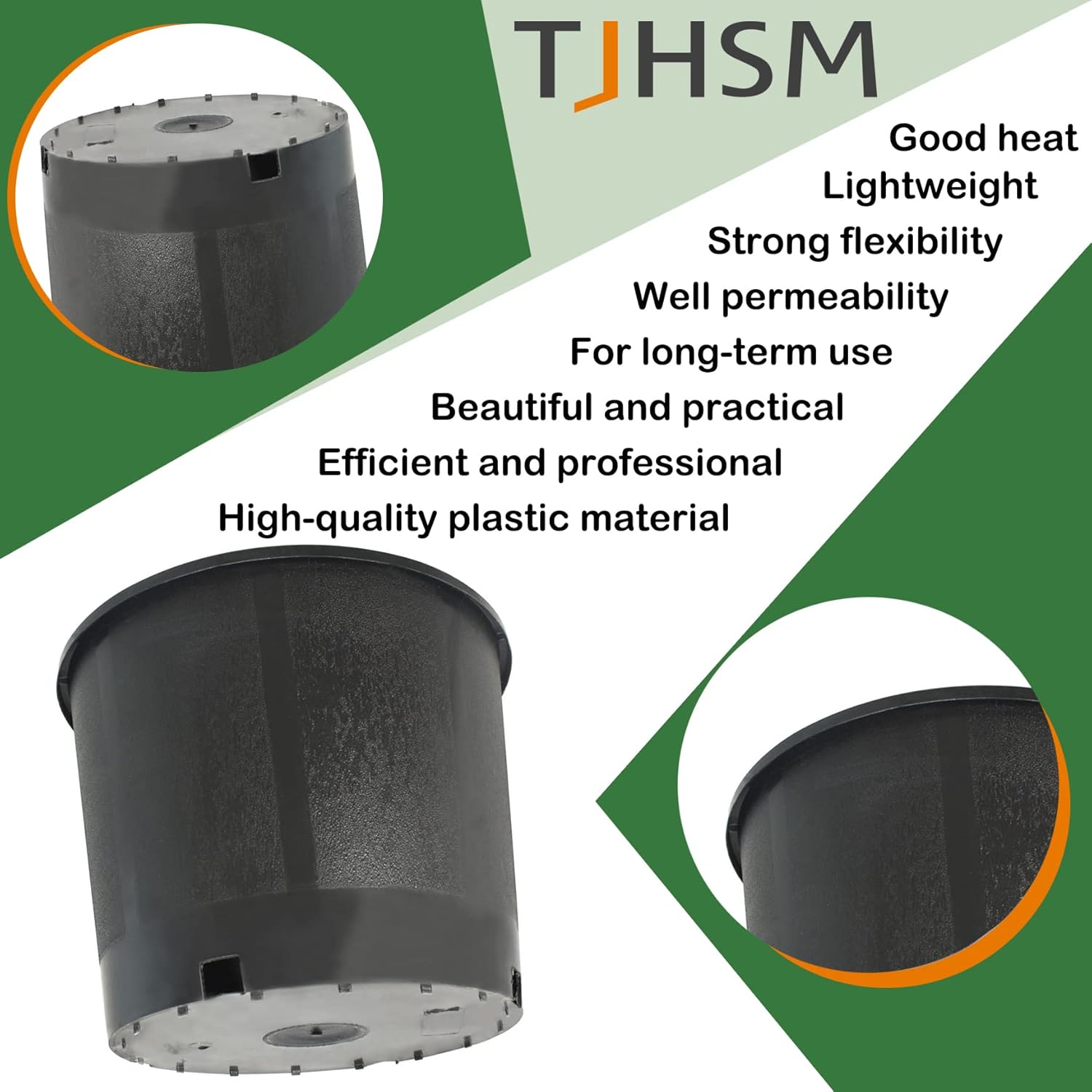 Garden Plastic Planter Nursery Pots - 10 Pcs 3 Gallon Round Black Nursery Pots for Indoor and Outdoor Plants with Drainage Hole