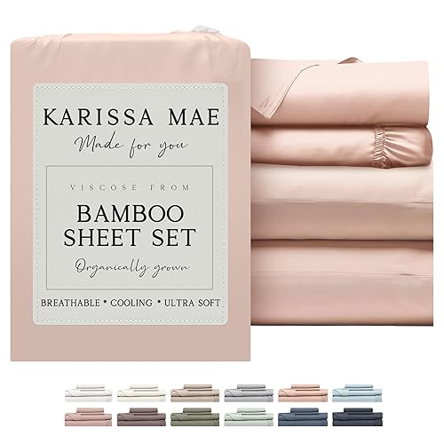 KARISSA MAE Cooling Bamboo Viscose Queen Sheet Set | 100%