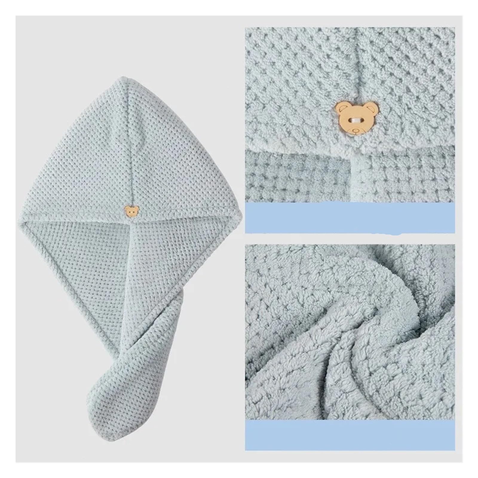 Toallas para Secar El Pelo 3 uds. Toalla mágica de Secado rápido for Cabello de Microfibra, Gorro Envolvente for baño, Gorro de Secado rápido con Turbante Toalla Microfibra Pelo(Red)