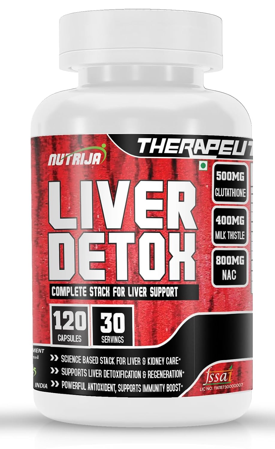 NutriJa Liver Detox – L-Glutathione Reduced with Milk Thistle Extract & N-Acetyl Cysteine (120 Capsules) NutriJa Liver Detox – L-Glutathione Reduced with Milk Thistle Extract & N-Acetyl Cysteine (120 Capsules)
