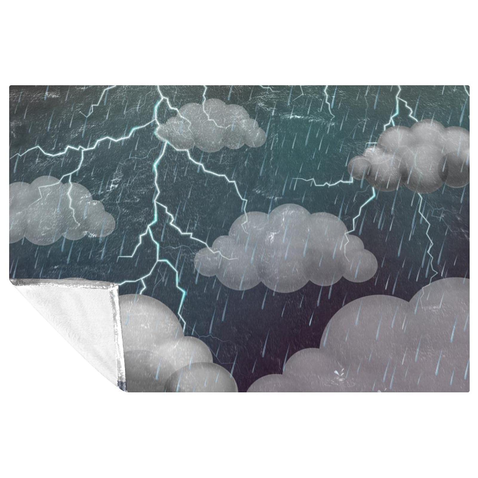 Couverture douce contre le froid lit canapé et camping motif pluie