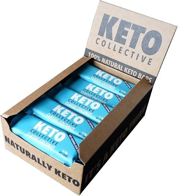Keto Collective Wholefood Keto Bars I 15x40g I Classic Coconut I 4.1g Net Carbs I Low carb I High Fibre I Natural Ingredients I Source of Protein I Fuel for a Keto Lifestyle I Gluten Free I Vegan