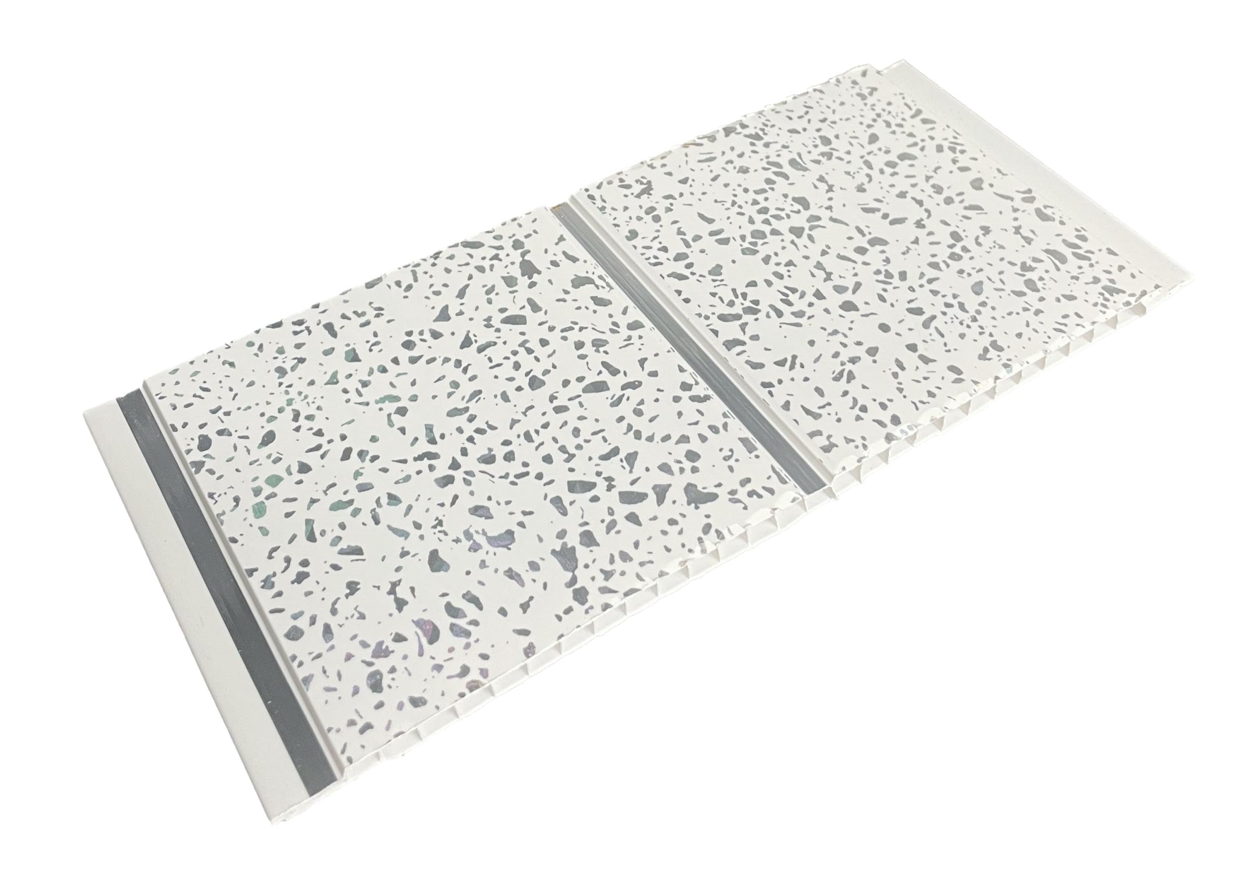 DBS Platinum White Sparkle Chrome Strip 8mm Sample Piece Wall Cladding Ceiling Panels Sparkly Sample