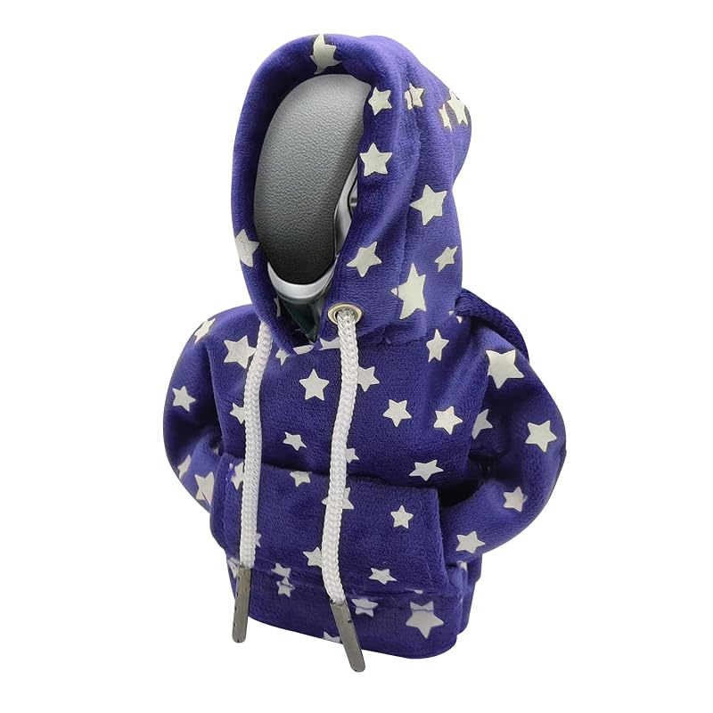 Capa para manopla de câmbio automotivo WINUERK com estrelas fluorescentes qph1093-Dark Night Fluorescent Blue Star