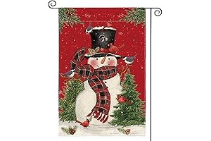 Colorlife 12x18 Inch Snowman with Scarf Cardinal Christmas Flag