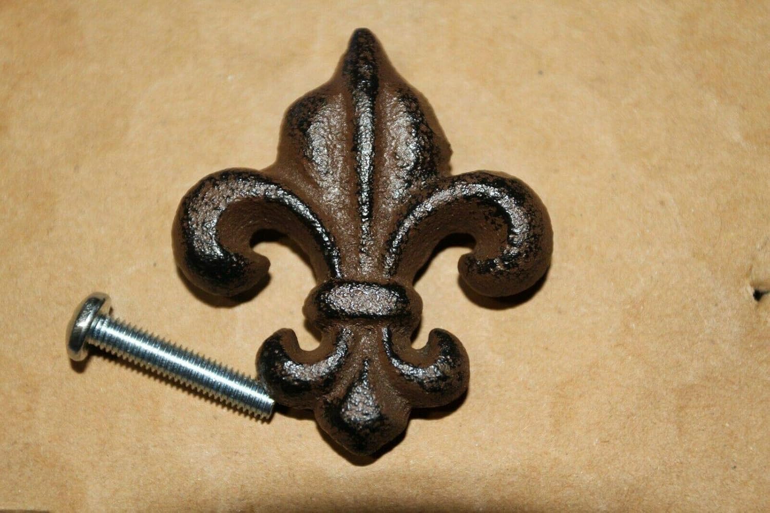 Pack of 10 Cast Iron Fleur De Lis Knobs Cabinet Drawer Pulls Cast Iron Vintage Look, 2", Volume Priced, F-8