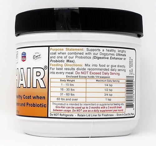 Miniatura 3 de Dogzymes GRO-Cabello para la longitud del abrigo o plumas, crecimiento rápido del pelaje o cuando el pelaje escaso y/o las manchas calvas necesitan