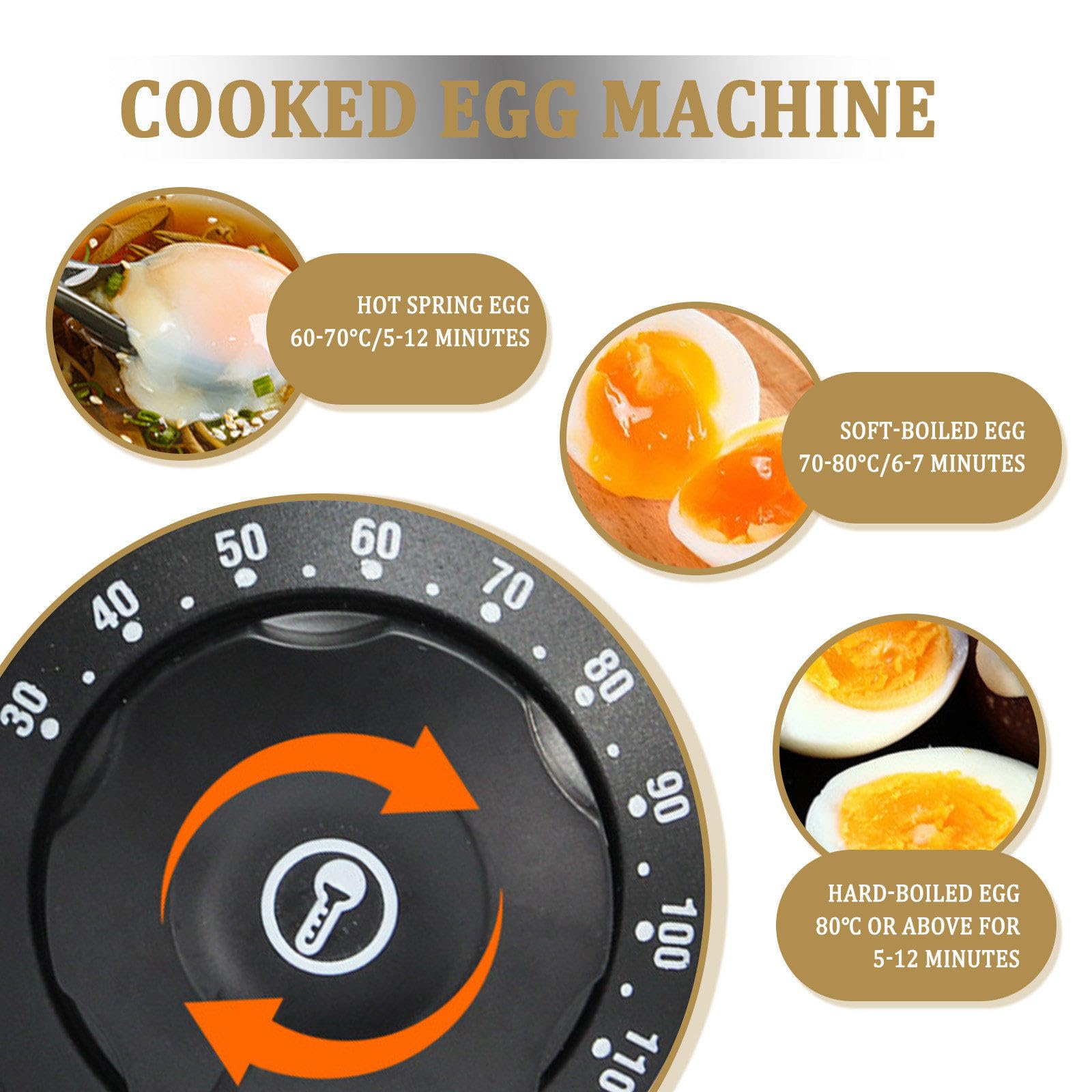 Hervidor De Huevos Inteligente De Aguas Termales, Capacidad para 60 Huevos, Control Preciso De Temperatura, DiseñO Antiescaldaduras, Ideal para Negocios De Desayunos A