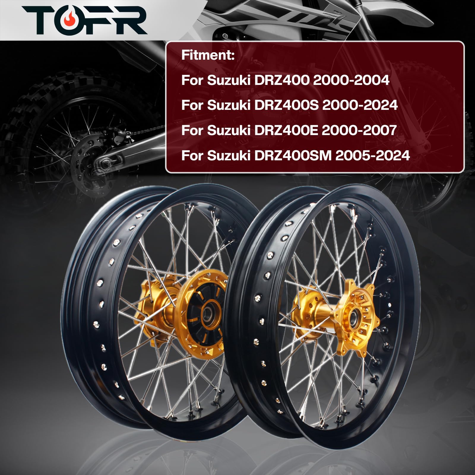 Amazon.com: TOFR DRZ400SM DRZ400S 2000-2024 Supermoto 17