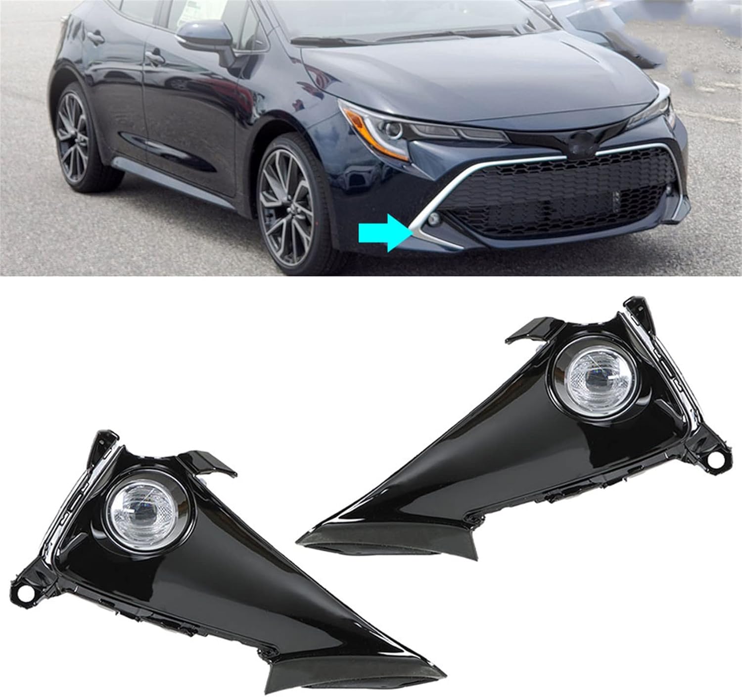 labwork 1 Pair Fog Lights Lamps Replacement for Corolla Hatchback 2019 2020 2021 Clear Lens with Switch + Harness + Bezel Kit Driving Fog Lights Lamps Driver and Passenger Side