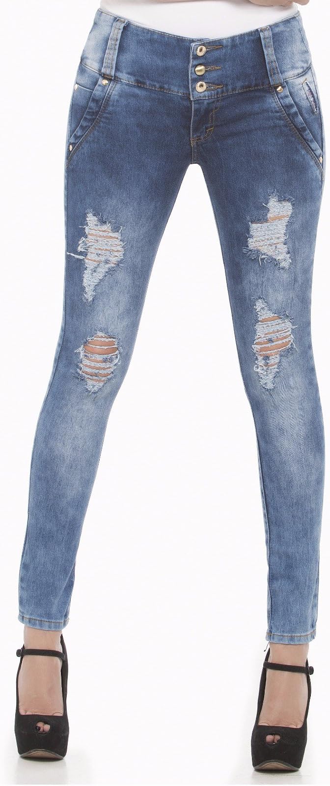 Colombian Push Up Jeans Levanta Cola High Waist Skinny Jeans Stretch Jeans