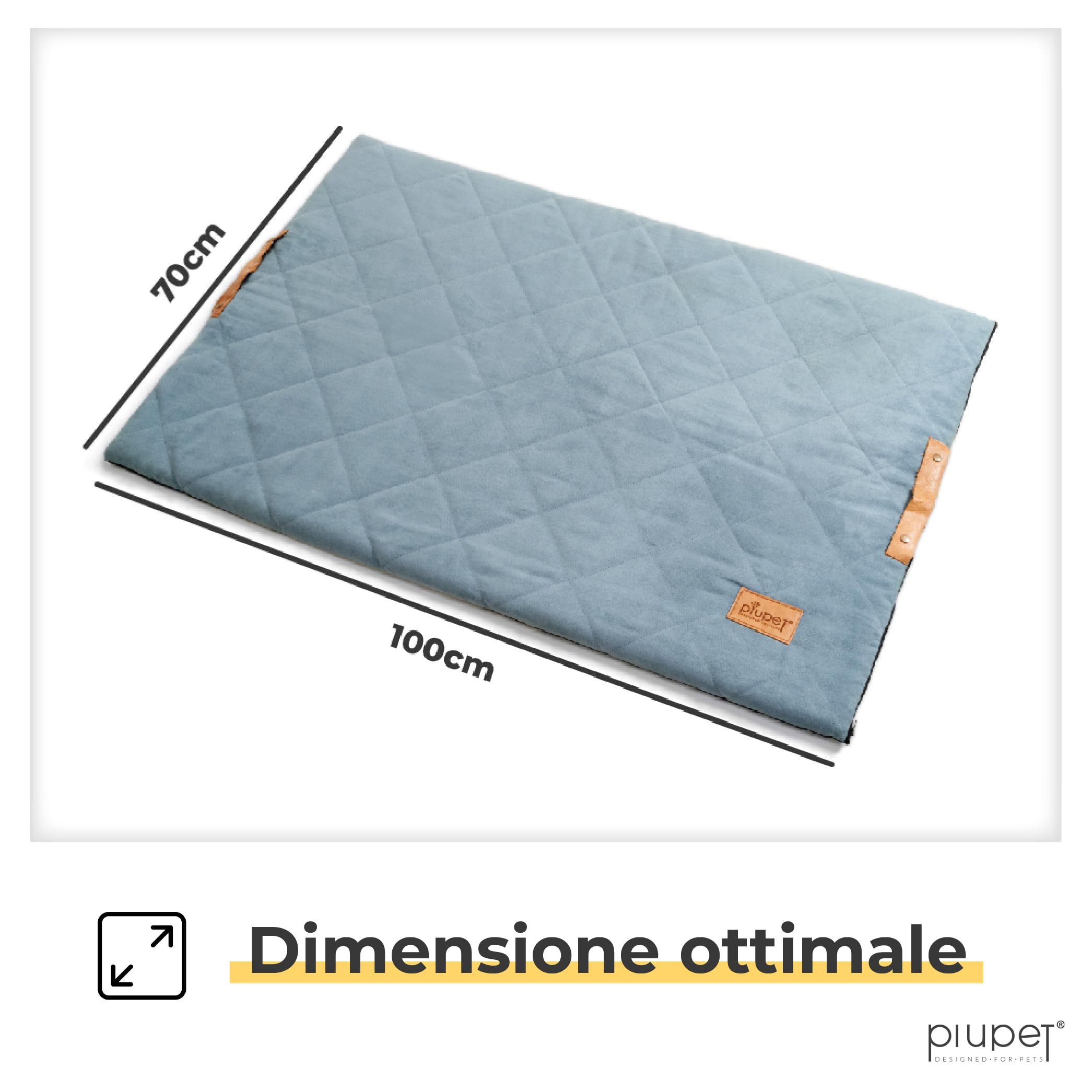 Coperta Per Cani 70x100 Cm Grigia - Morbida, Lavabile, Antiscivolo - Per Lettini E Trasportini