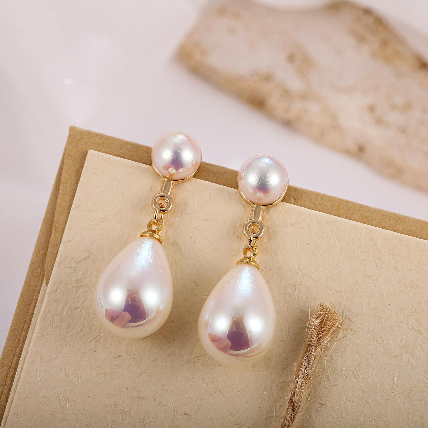 Big Pearl Earrings for Women Chunky Baroque Pearl Freshwater Pearls Earrings Wedding Dangling Jewelry - Image 3