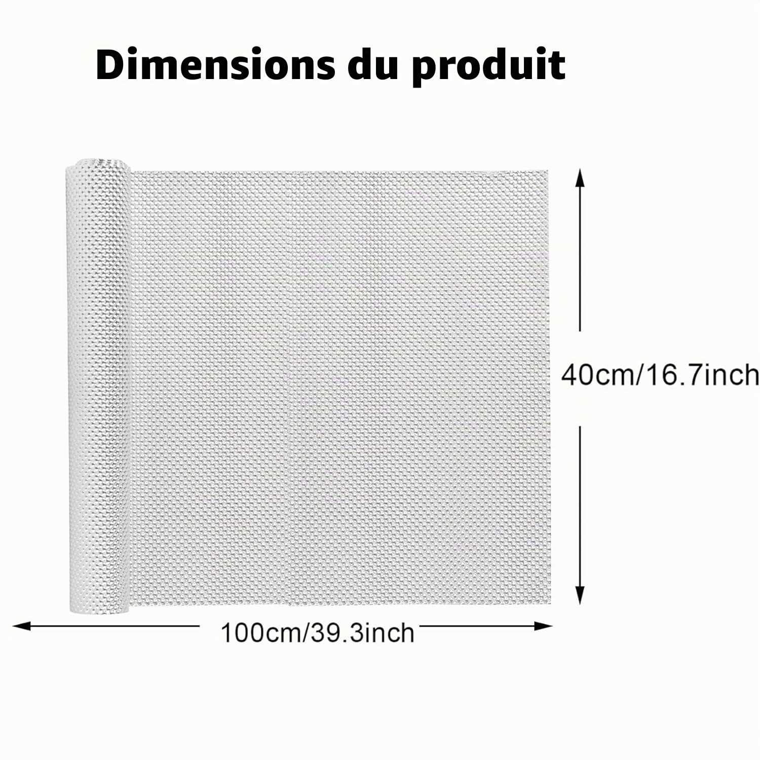 Protection thermique, plaque de protection thermique, tôle embossée de 100 cm x 40 cm, kit de réparation de protection thermique aluminisée pour véhicules, toits, fenêtres, tuyaux, etc