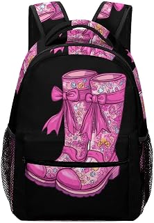 Boot Bows Travel Backpack Casual Daypack Backpack Business Work Bag for Women Men Gifts