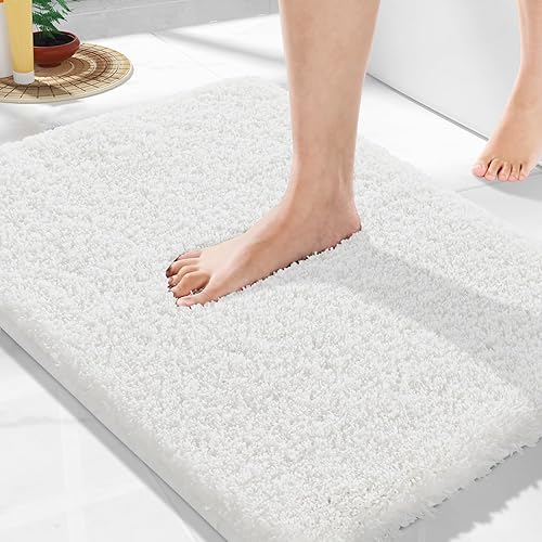 Miniatura 68 de Yimobra Alfombras de baño para baño, 32 x 20 pulgadas, ultra suaves y absorbentes de agua, alfombras de ducha de felpa antideslizantes, tapetes Gris