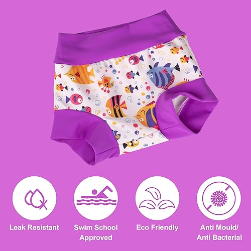 Miniatura 4 de BIG ELEPHANT Pañales de natación para bebé, paquete de 36 Pañales reutilizables impermeables, trajes de baño suaves y transpirables para niños y
