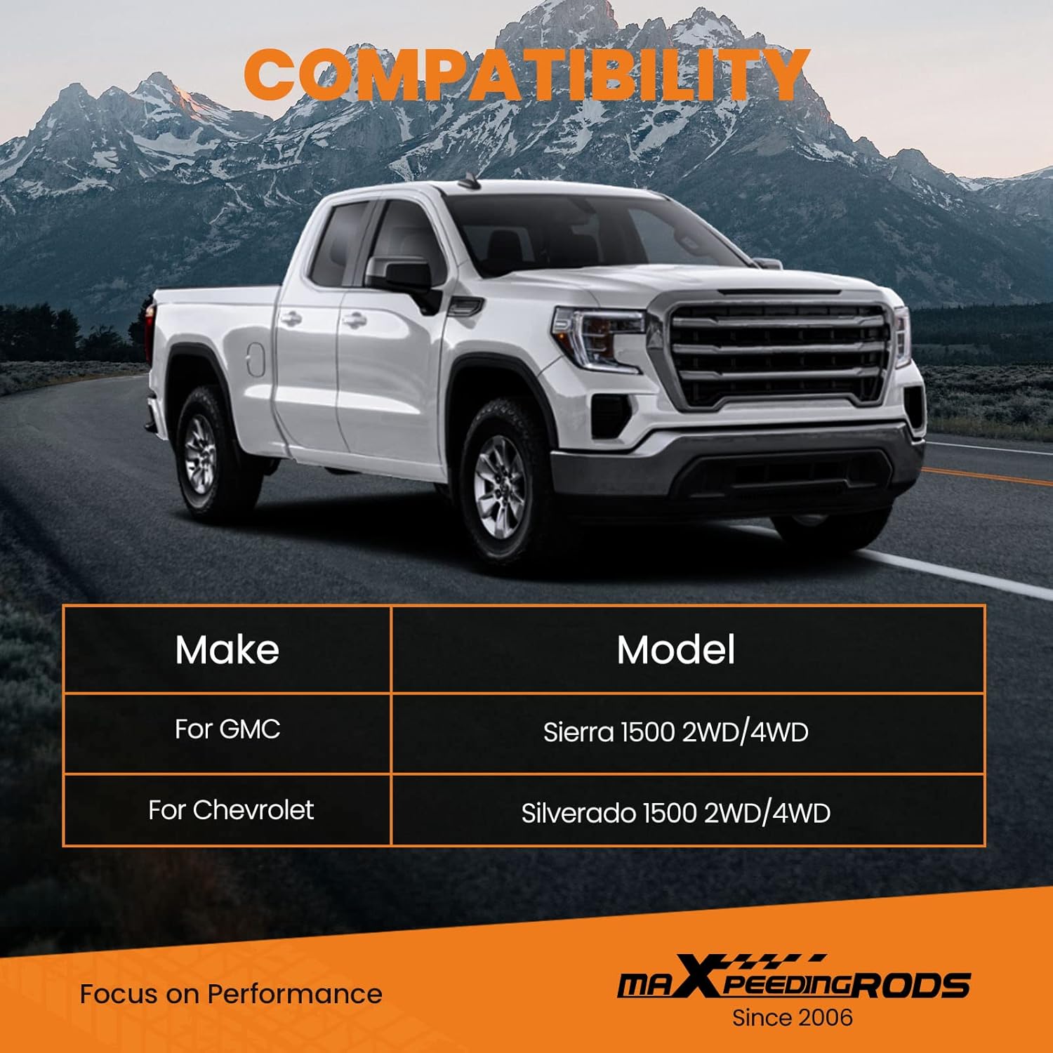 maXpeedingrods 2500 lbs Rear Air Suspension Bags Kit for Chevrolet Silverado GMC Sierra 1500 2WD 4WD 2008-2019 Air Spring Bag Kit