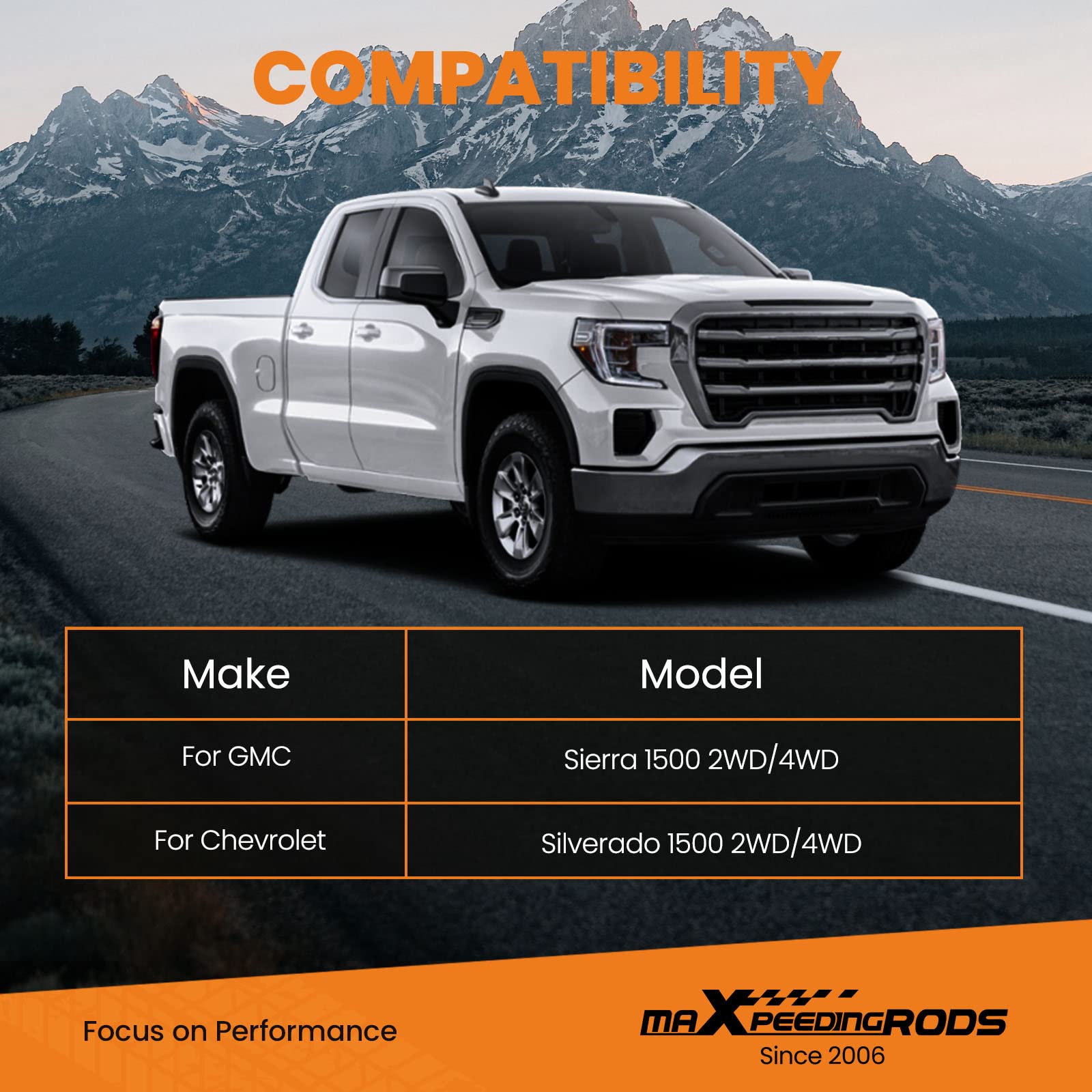 maXpeedingrods Kit de bolsas de suspensión neumática trasera de 2500 libras para Chevrolet Silverado GMC Sierra 1500 2WD 4WD 2008-2019 Kit de bolsa de resorte de aire | Para GMC Sierra 1500 2007-2018, 2WD 4WD, hasta 1.134 kg, kit de resorte auxiliar trase