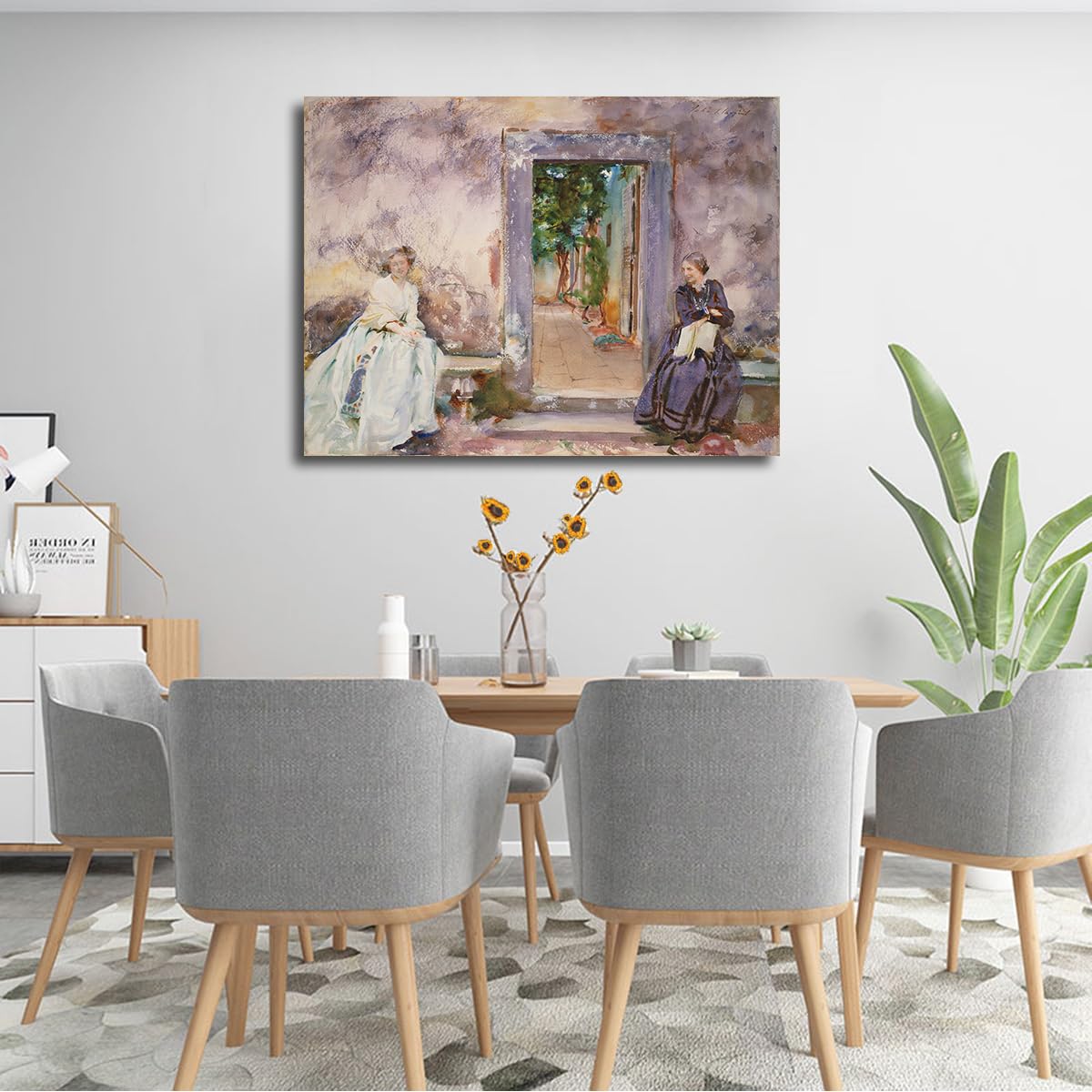 Sargent Mur ogrodowy oprawiony obraz ścienny Impresjonizm Druk 80 x 95 cm