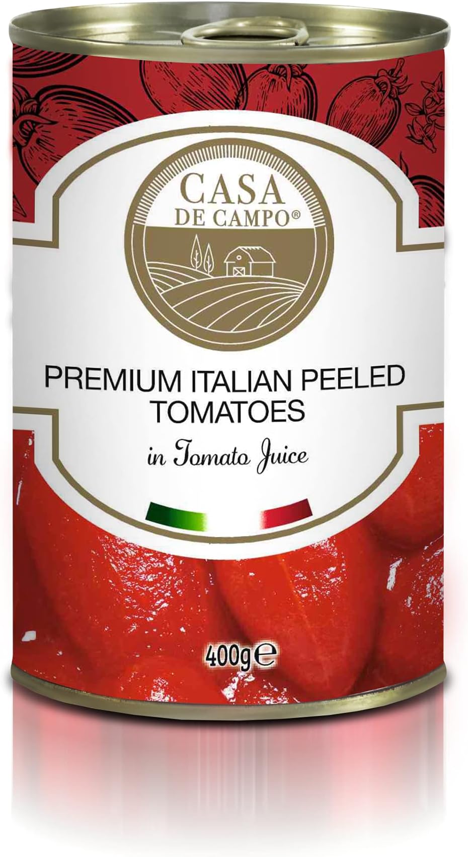 Casa De Campo Premium Italian Peeled Plum Tomatoes in Tomato Juice, 14.11 oz ℮ 400 g