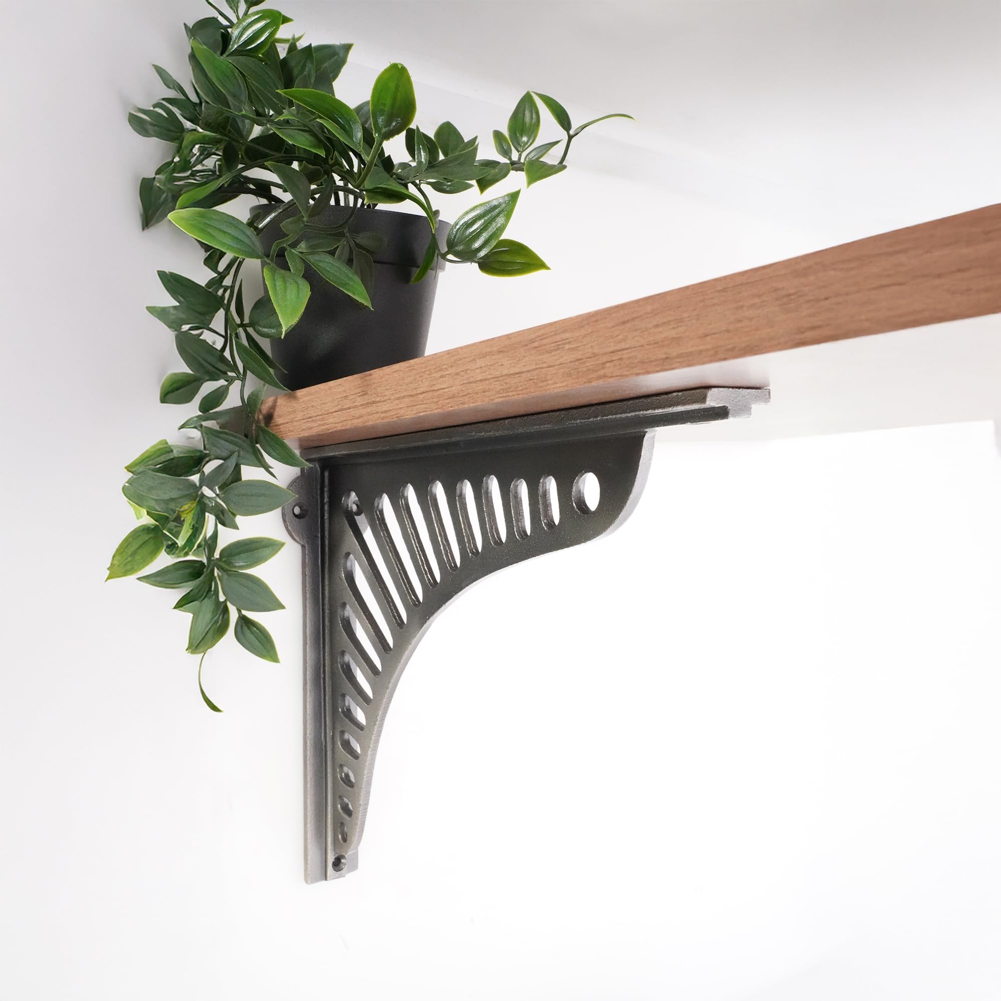 Infinity Decor Para wsporników półek z cyny o dużej wytrzymałości żeliwne bezpieczne półki montowane na ścianie 260 mm x 210 mm do wszystkich potrzeb przechowywania wewnątrz i na zewnątrz