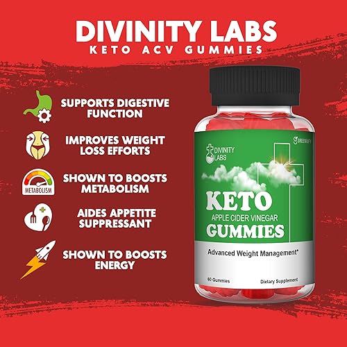 Miniatura 6 de Divinity Labs - Gomitas Keto ACV  Solución plana de grasa abdominal y vientre aprobada por Shark Keto con Oprah Keto 1 fórmula extra fuerte para una