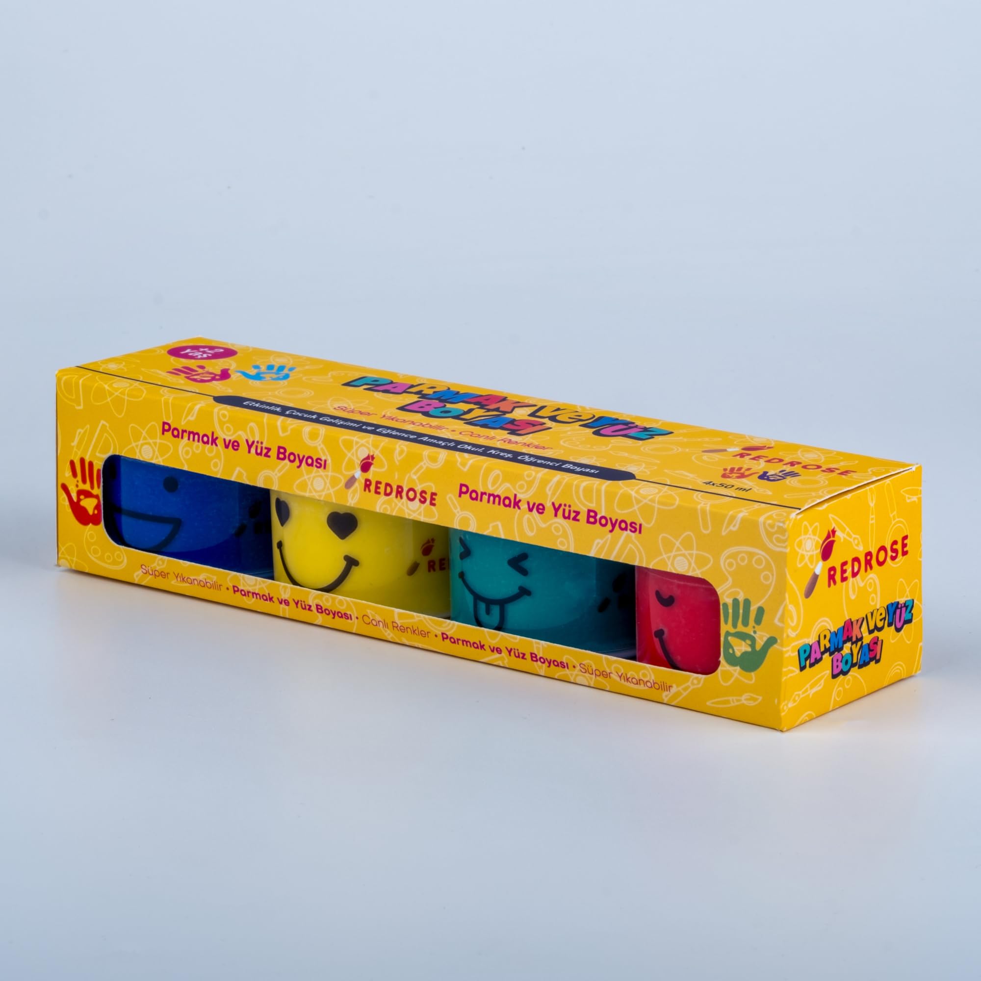 Red Rose Süper Yıkanabilir Parmak Boyası 4x60 gr