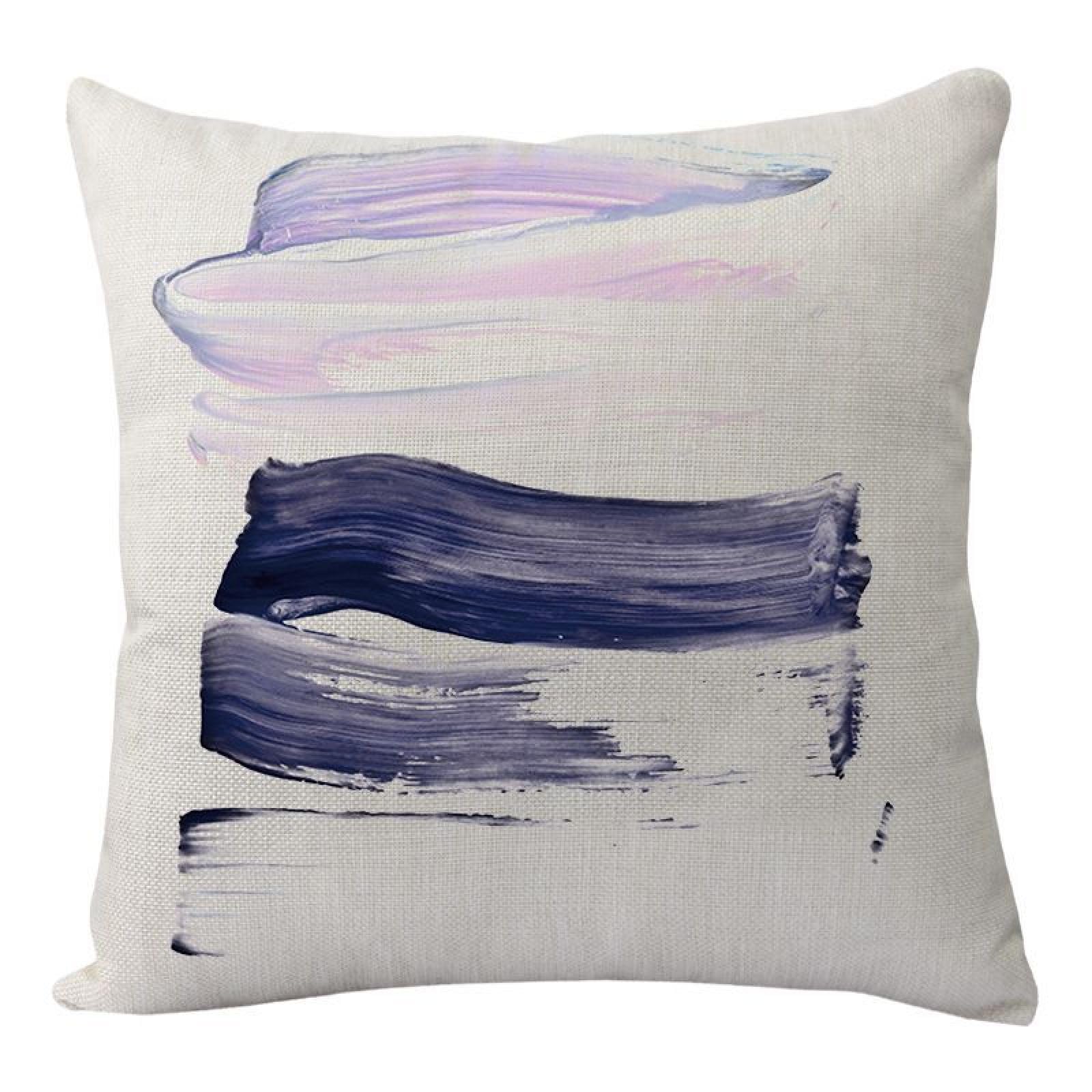 Wazylphin Cushion Covers Purple Graffiti Pillow Cases Cotton and Linen Cushions with Covers Included Zipper Sofa Cushions Soft Pillowcase Living Room Pillow Cover Bedroom Cushion Cover 60x60cm/1 Pack
