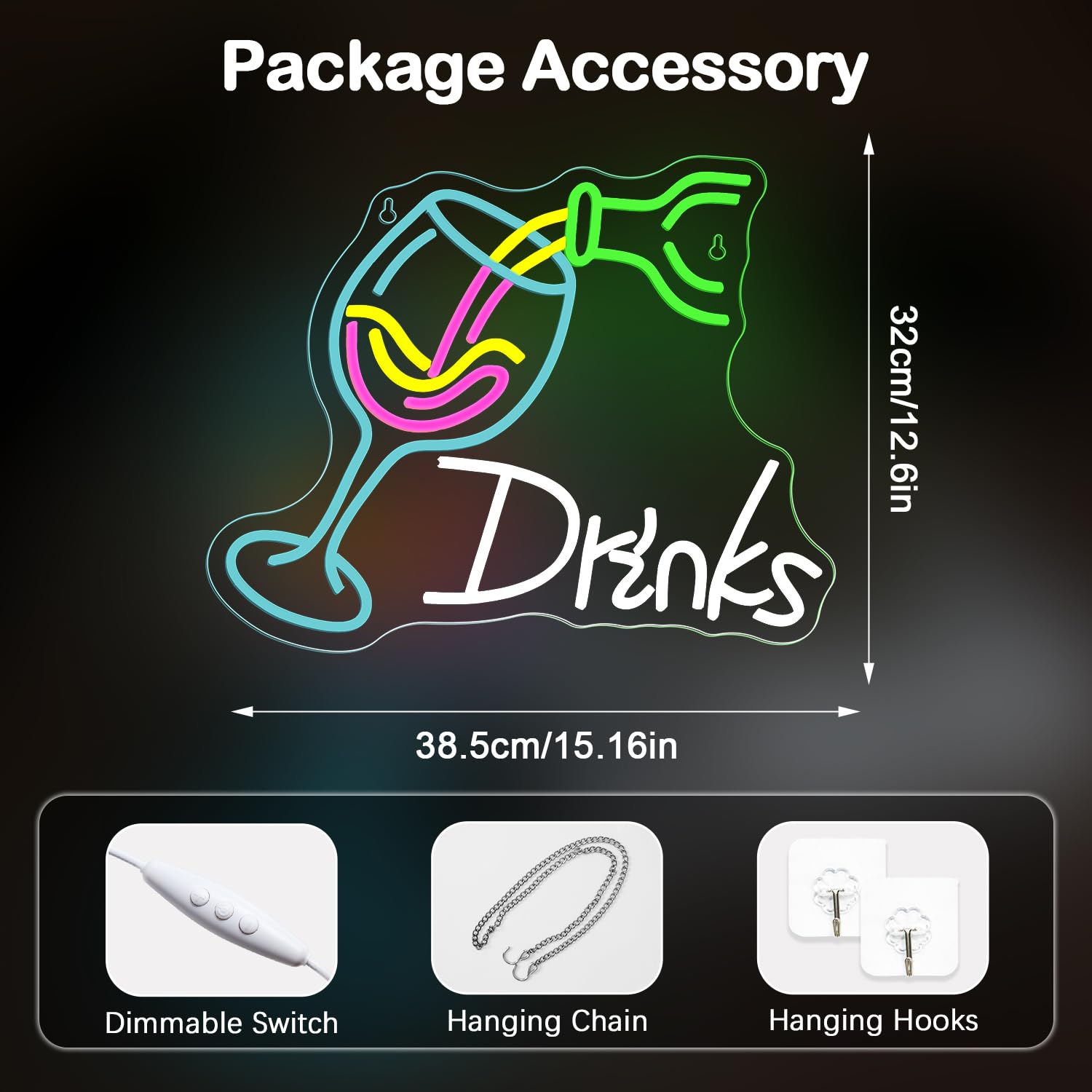 Looklight Neon Light Sign, Neon Bar Sign for Wall Decor Led Signs - Image 4