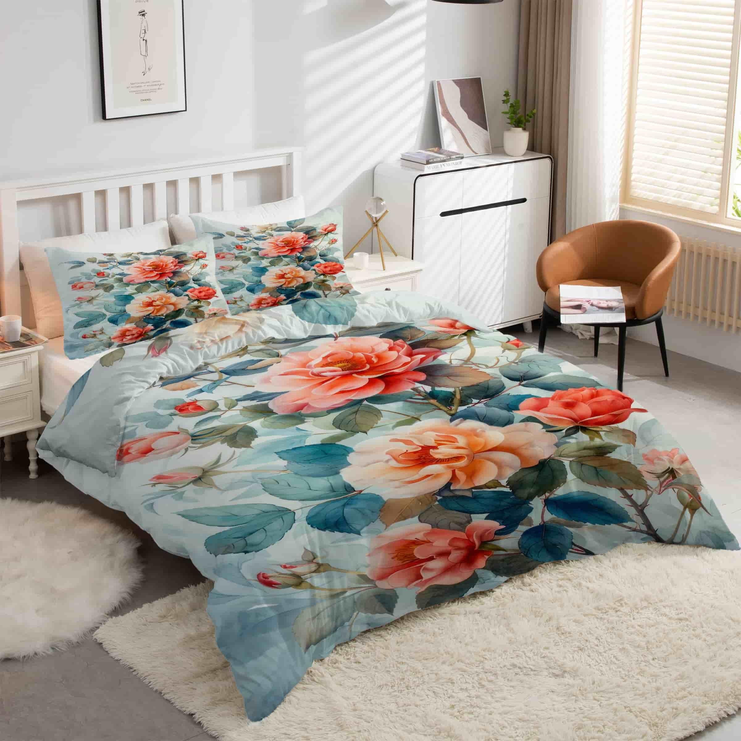 Housse de Couette 220x240 RosePlantes : créez une ambiance printanière dans votre chambre