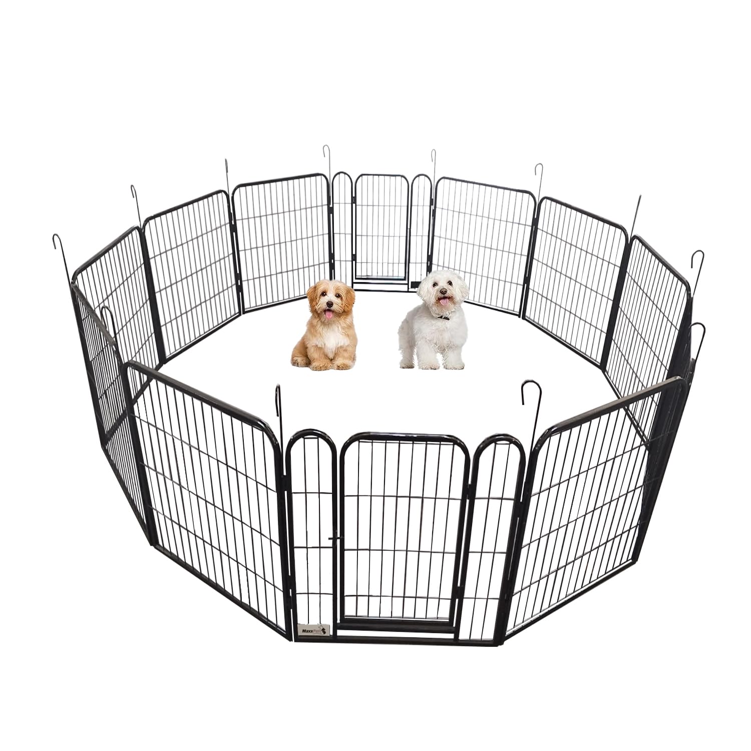 MaxxPet Parque para Mascotas y Perros - Cachorro Valla cuadrícula Jaula Plegable con Puerta - Acero - 78 x 60 cm