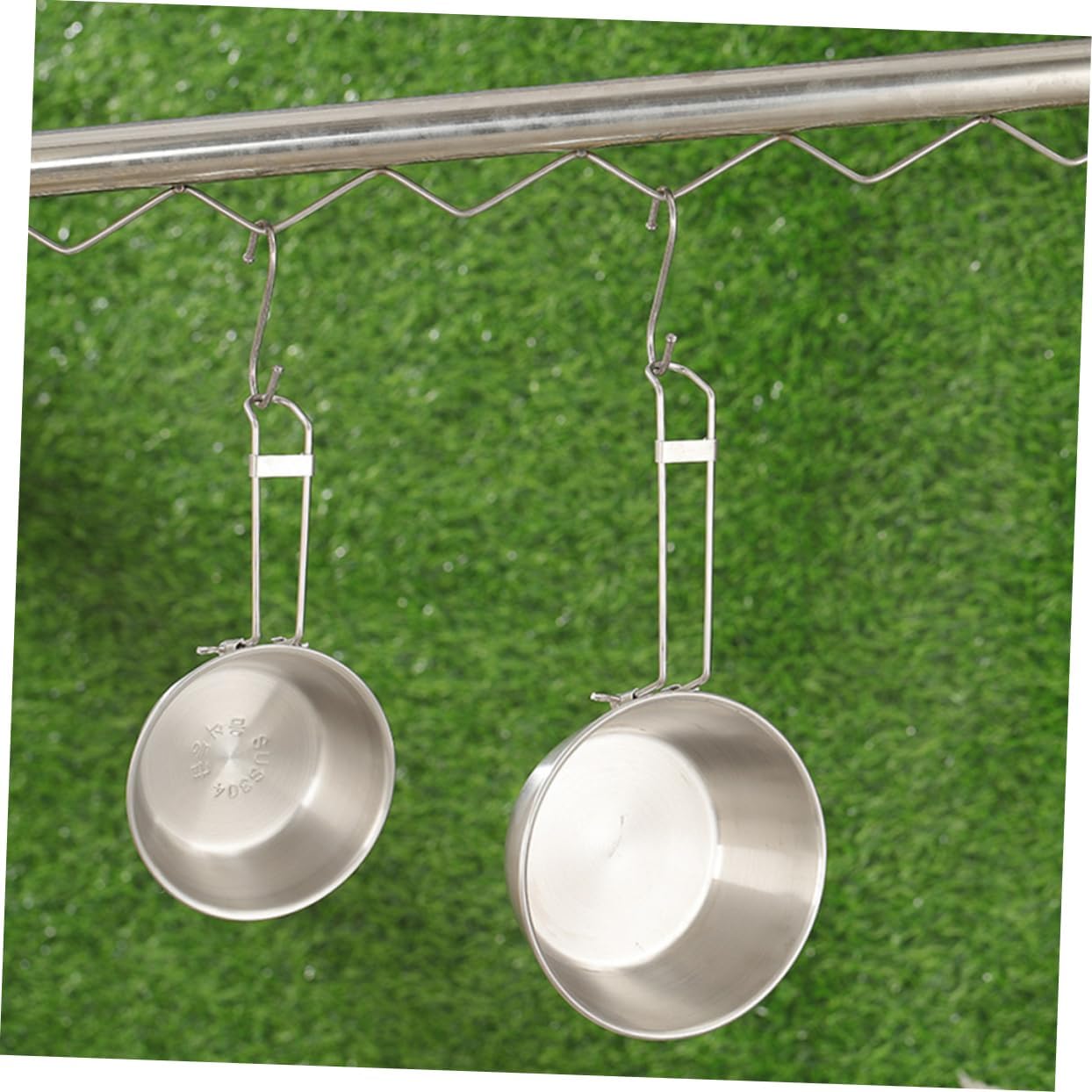 Milisten 3pcs Foldable Handle Stainless Steel Camping Bowls Portable Multi-use Food Prep and Picnic Cookware for Outdoor Adventures Metal Bowls