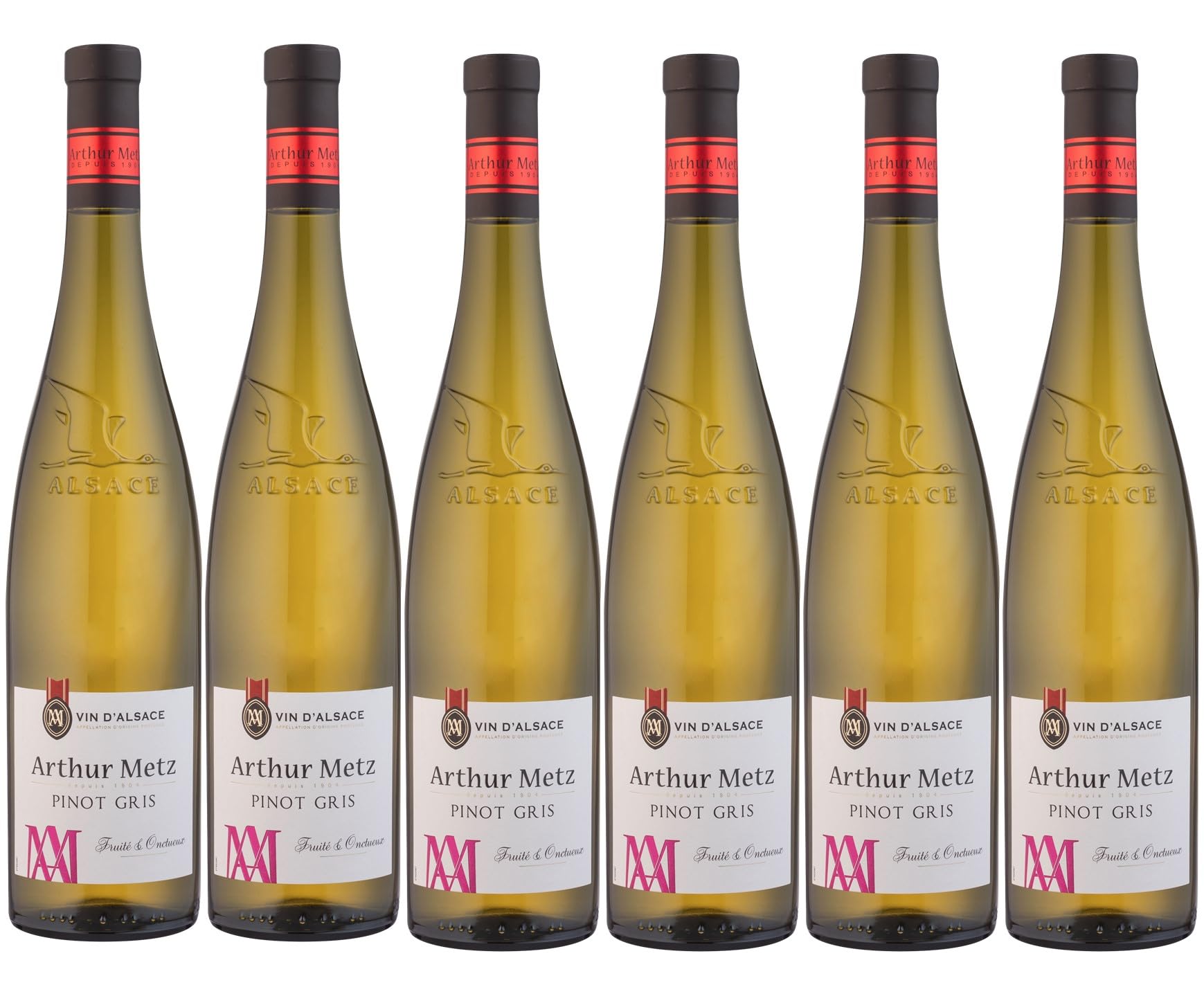 Arthur Metz - Pinot Gris, Vin Blanc d'Alsace, Demi-Sec (6 x 0,75 L)