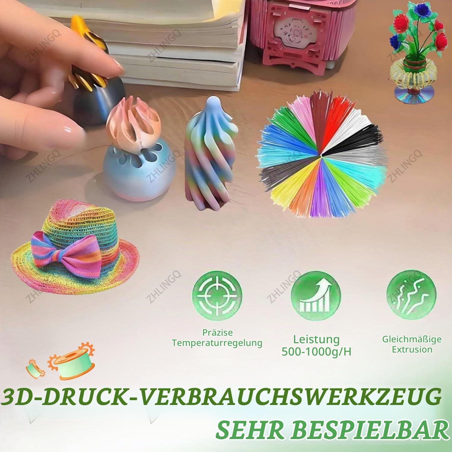 Desktop-Filament-Extruder Für 3D-Druck, 3D-Drucker-Filament-Maker-Maschine, Bis Zu 300 ℃/572 ℉ Einstellbare Temperatur Und Geschwindigkeit, Digitaler Bildschirm, Für Heimwerkerprojekte Zu Hause A