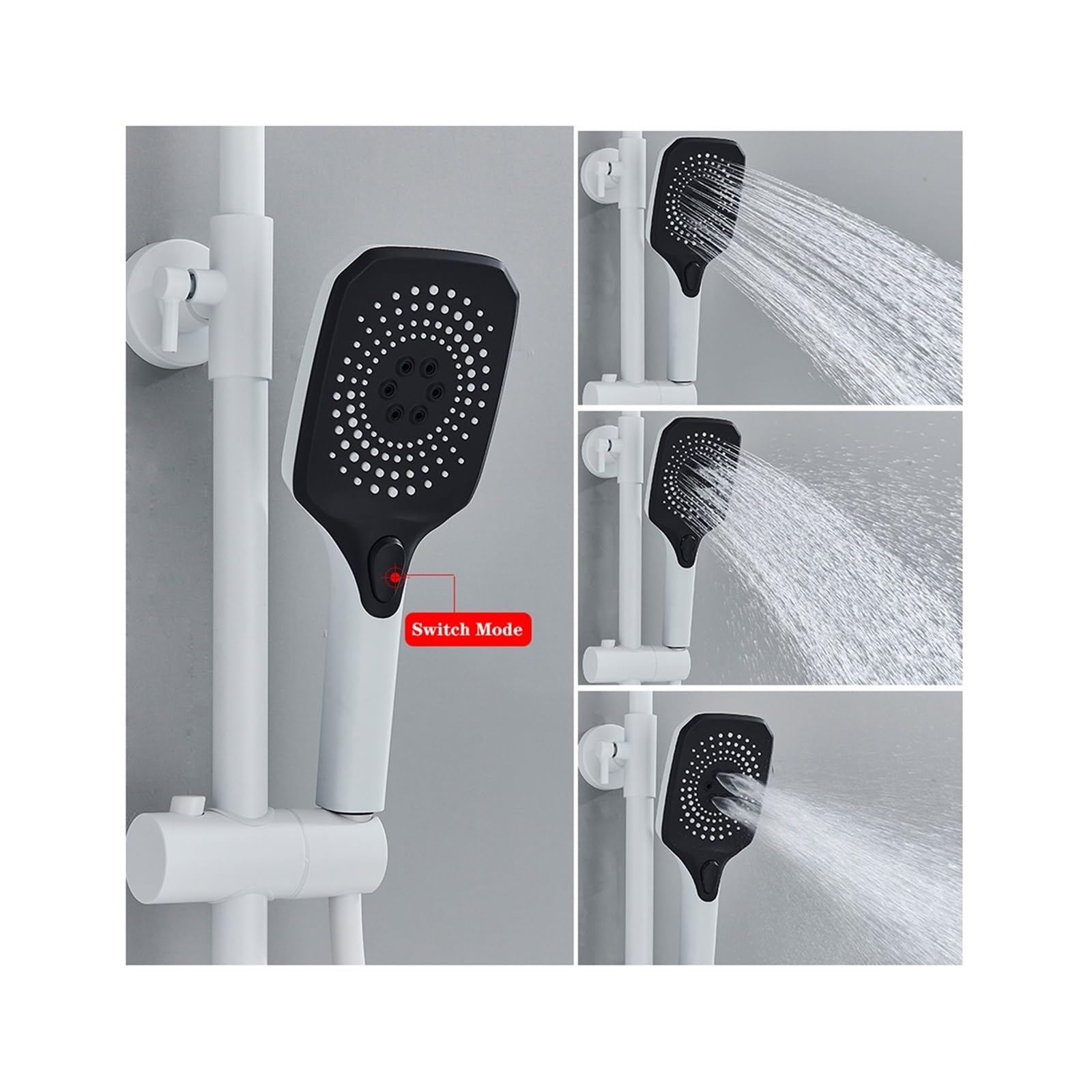 Set Doccia for Vasca da Bagno con Display Digitale, Set for Doccia for Bagno con Piano Bianco, Rubinetto for Doccia a Pioggia con Testa in Ottone di qualità(Digital Display B)
